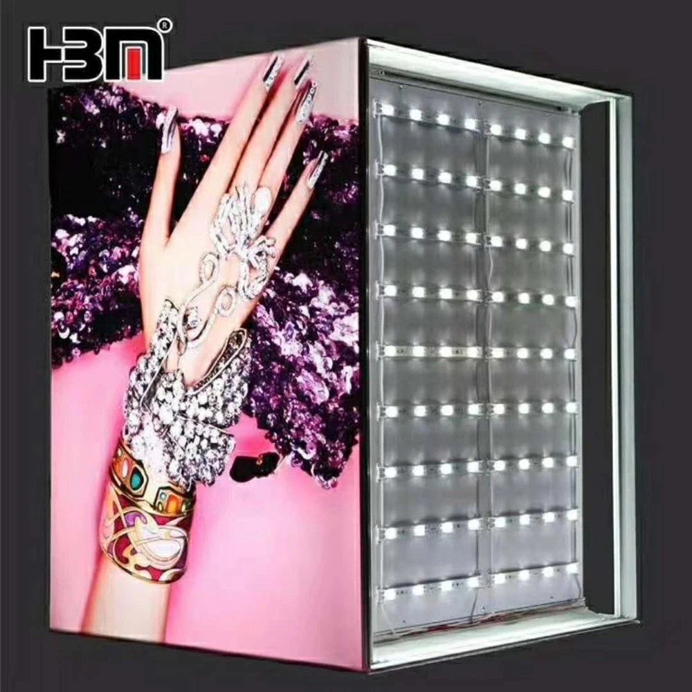 guangzhou customized column lightbox fabric wall mounted advertising board pillar advertising light box