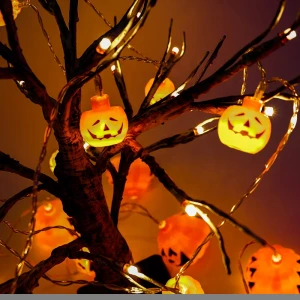 Halloween Day Battery Operated Party Decoration Plastic Pumpkin Ball Led String Lights
