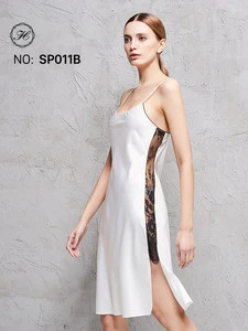 HCY Free Shipping 2017 Lady Silk Nightgown Pretty Women Nightgown SP011