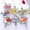 Heart-shaped pendant love crystal plants dried flowers necklace