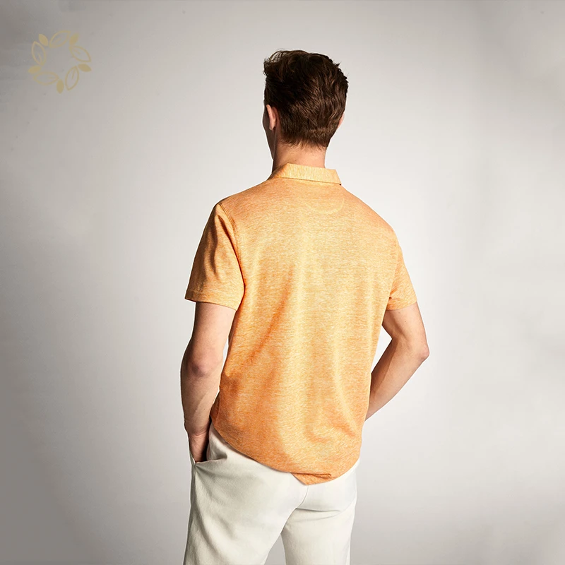 HempSpring Natural Plain Dyed Hemp Man T-shirt Summer Soft Eco-friendly Mens polo shirt Organic Cotton Hemp T-shirt