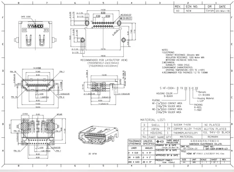Interface Connection Plate Buy High-definition Multimedia Interface Type A Female 19pin Forward ...