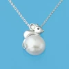 High End Fashion 925 Pure Silver White Button Shape Natural Pearl Black Spinel Pendant Rhodium Plated For Proposal