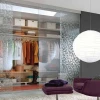 High gloss bedroom wardrobe with sliding mirror doors