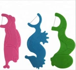 High quality 16PCS childrens dental floss picks / Novelty Cartoon shape dental flosser for kids