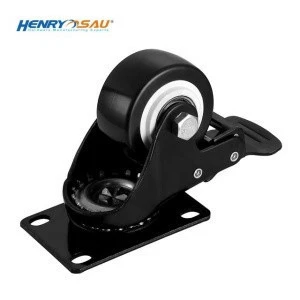 high quality 3 inch 75mm plastic swivel caster wheel with brake for hand trolley carts