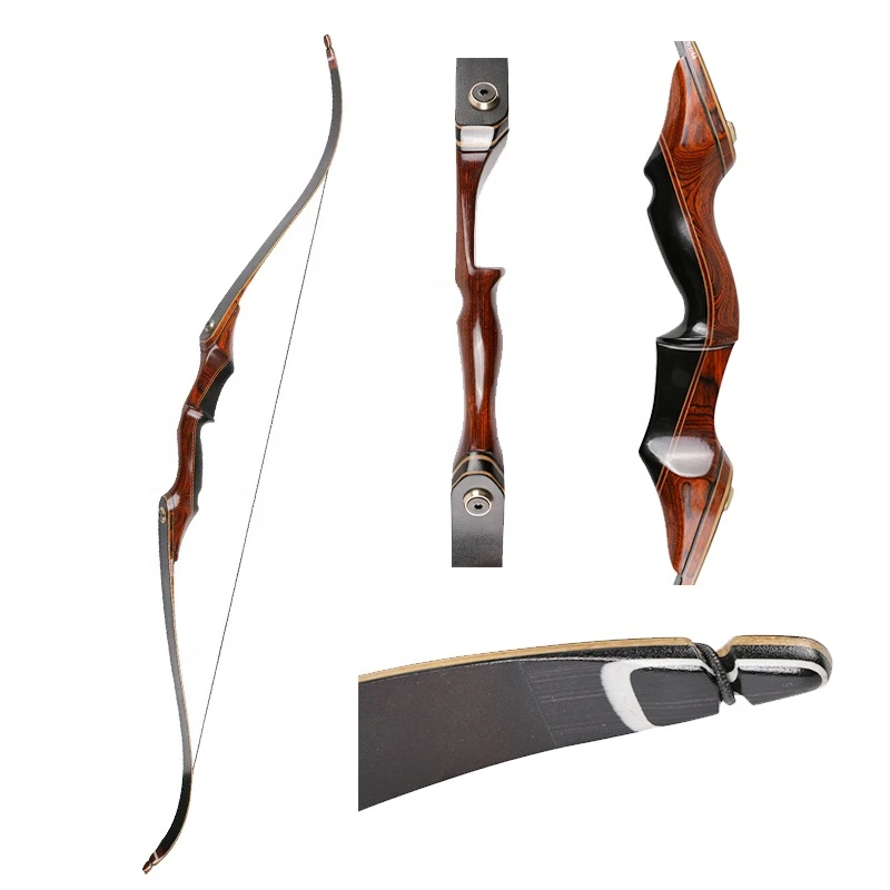 High quality 30-60lbs hunting archery bows takedown style bows 58inch recurve wood bow for hunting