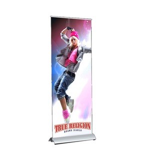 High quality aluminium retractable Luxurious roll up rotating banner stand for advertisement