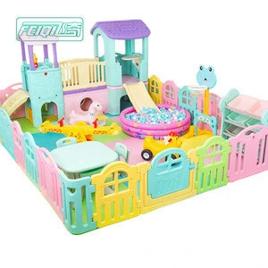 High quality children amusement park kindergarten kids playhouse indoor playground equipment plastic play house with slide toy