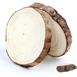 High Quality DIY Craft Rustic Ornaments Round Circles With Tree Bark Wood Slices For Centerpieces