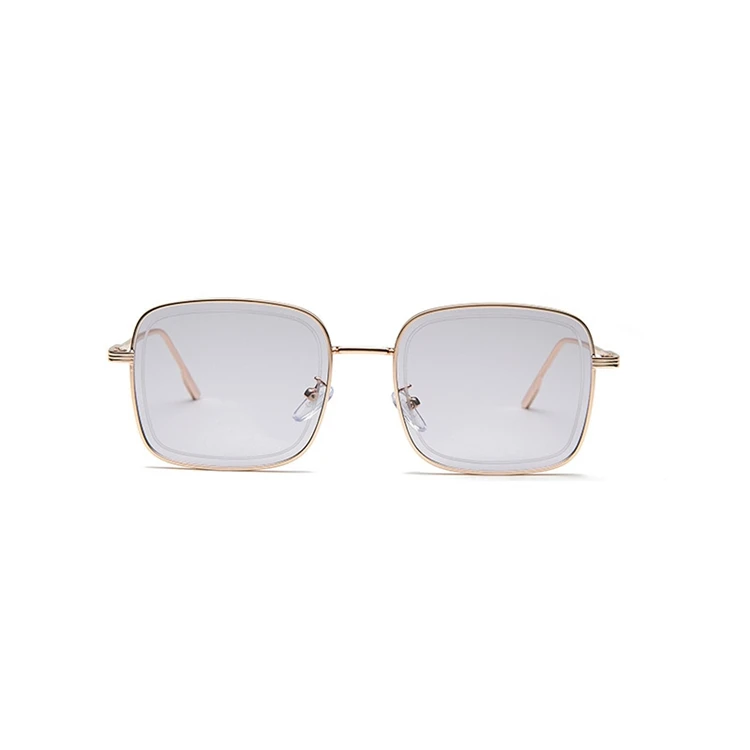 High Quality Light Transparent Sun Glasses Fashion Special Design Shades Metal Small Frame Square Sunglasses