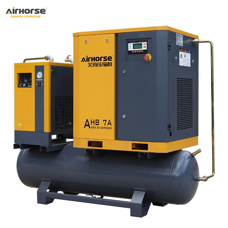 High Quality Low Noise Screw Air Compressor With Tank And Dryer