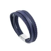 High quality magnetic clasp multi layer men bracelet leather bracelets