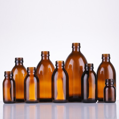 High Quality Oral solution syrup glass bottle 30ml-500ml Amber Glass Bottle with Sprayer