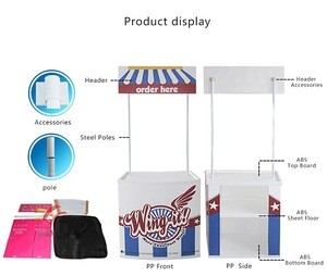 High Quality Promotional Table Display Banner Stand Campaign Graphic Counter Advertising Display Table(with Paper Printing)