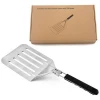High quality stainless steel folding pizza peel spatula with foldable handle pizza paddle shovel