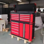 High quality tool box with hand tool set and steel rolling cabinet with castors