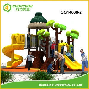 High Quality Tree House Series Outdoor Huge Playground Equipment, S Type Slide And Double Slide
