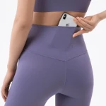 High Quality Women Sports No T-line Leggings Back with Pocket Nude Feeling Skin Friendly Breathable Gym Yoga Pants