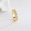 HIP Hop Classic CZ Cuban Ring Gold 925 Silver Color chain link Zircon Charm Ring