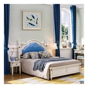 Home Decoration Wooden Furnitures Kids Room Soft Cover Beds Adult Bedroom Sets
