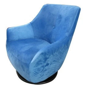 Home furniture living room fabric velvet streamline swivel chair, 32D high elastic foam never recycle