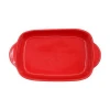 Home Used Rectangle Handles Colorful Stoneware Ceramic Durable Dining Dishes Bakeware Tray Dishes Baking Pan