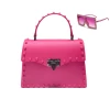 Hot sale candy color pvc jelly bags women shoulder crossbody handbags matching sunglasses and purses