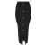 Import Hot sale elegant tight black button front ribbed women sexy  pencil long  skirt from China