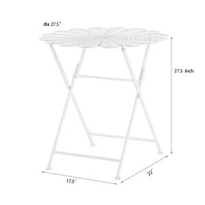 Hot sale Garden round steel glass table material outdoor table