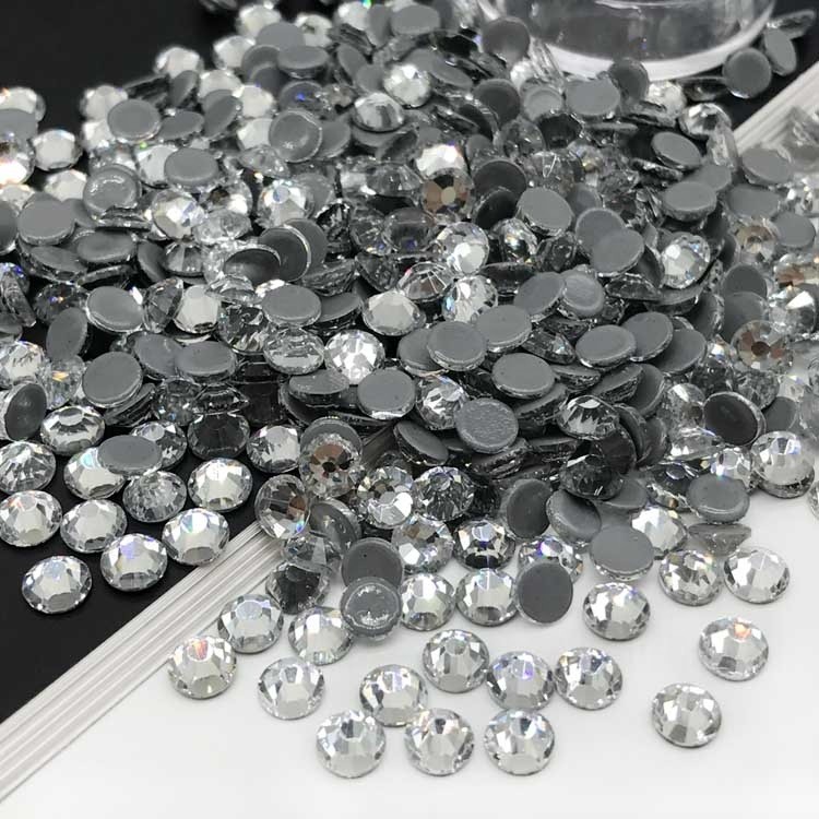 Hot sale glass stones hotfix 4mm beads cristal rhinestone bag