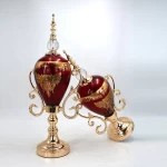 Hot sale gold metal home decor gift modern luxury office living room table glass ornaments