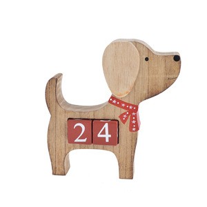 hot sale products Wooden Dog Countdown Blocks Christmas Gifts For Children customized animals