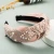 Import Hot sale satin cloth knotted hair band nails pearl hot drilling six-color solid color hair accessories crystal headband women from China