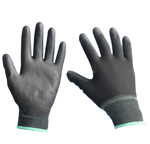 Hot Sell 13G Polyester PU Palm Dipped Anti-static Gloves Safety Work Gloves