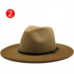 hot Sell 2021 fashion Wide Brim Fashion Felt Vintage Jazz Fedora Hats Brand Accessories Gradient Ramp Fedora Hats
