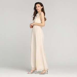 Hot sell white 100%silk 8 mm women georgette sleeveless elegant prom dress with neck laser cut flower