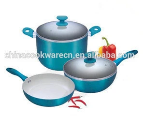 Hot-selling Aluminium 5pcs Prestige Ceramic Cookware Set Pots and Pans