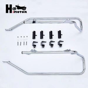 Hot selling low price conversion chrome motorcycle accessories brackets kit saddlebag guard rails for Mount 94-13 Touring