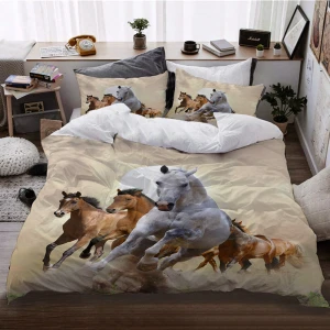 Hot summer animal bedding sets horse 3pcs 3D printing duvet cover set