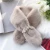 Import Hot Winter Warm Thicken Scarfs Solid Color Faux Rabbit Fur Plush Cross Collar Scarf Women Shawl With Pearl from China