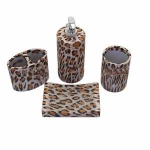 Hotel decoration resin Brown stripe  hotel bathroom accessories bath sets