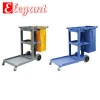 Hotel equipment plastic serving vehices cleaning trolley janitor cart with cover