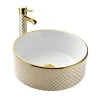 Hotel restaurant Prefeb house club commerical supply gold color Mirror silver vessel basin bowl bathroom basin ceramic price