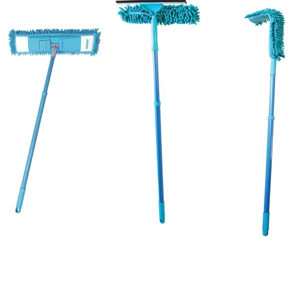 Household Cleaning Microfiber mop,duster, window cleaner set with long telescopic handle pole