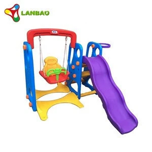 Household combination slide and swing toys indoor kids plastic slide play set for preschool education