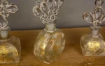 H&Z Wholesale Custom 10ml Vintage Style Charming Clear Checked Carved Glass Empty Refillable Perfume Bottle with Spray Atomizer