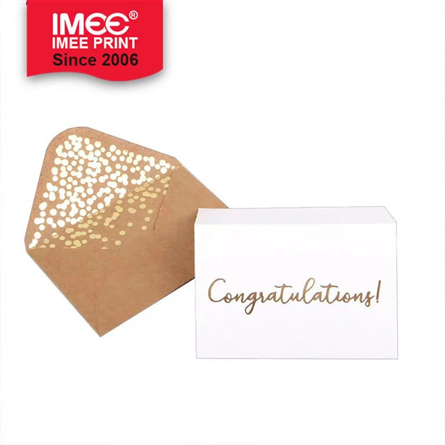 IMEE Gold stamping card birthday message greeting card