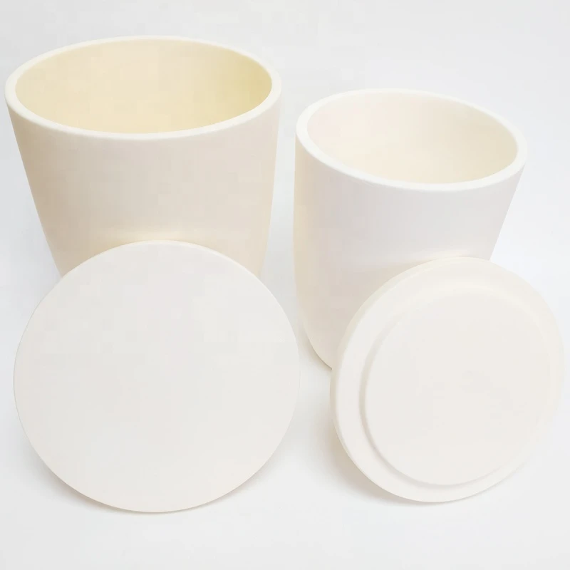 Industrial Ceramic Large 1.5 L Plain Sided Recrystalised Alumina Crucible for Firing