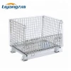 Industrial Foldable Steel Storage Pallet Wire Mesh Container Roll Storage Cage wholesale